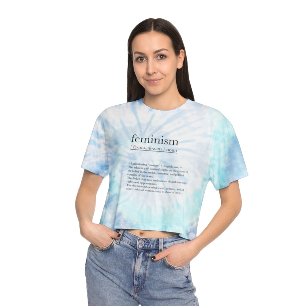 Women's Feminism custom designed Tie-Dye Crop Tee